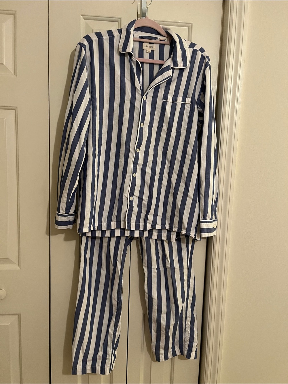J. Crew 💯 cotton blue & white striped pajama set